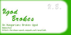 ugod brokes business card
